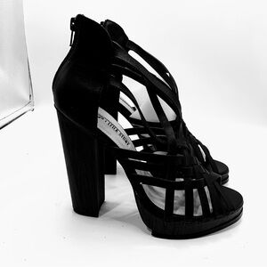 New!! Leila Stone Elegant Black Strappy Heels